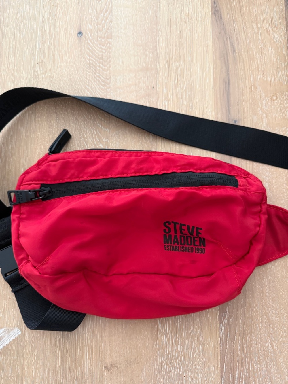 Steve Madden Red Belt Bag with Black Strap